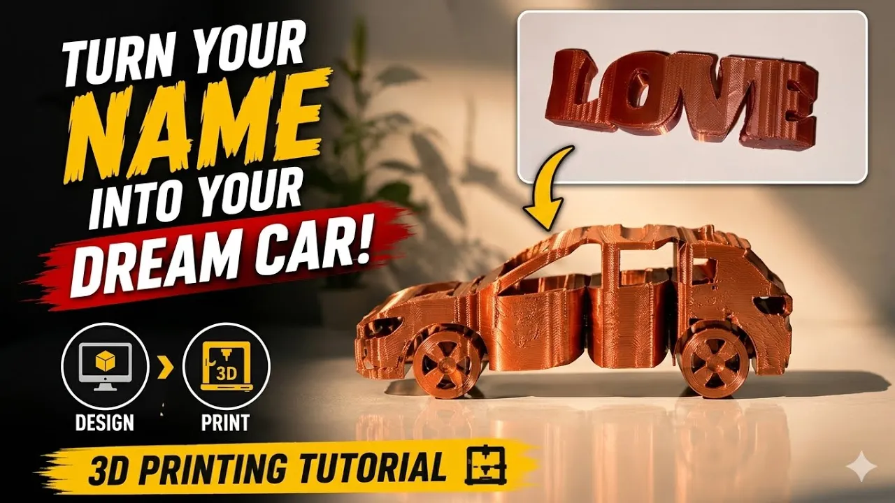 Turn Your Name into Your Favorite Car with 3D Printing!