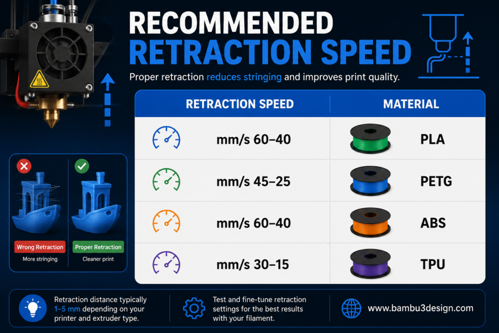 Recommended Retraction Speed