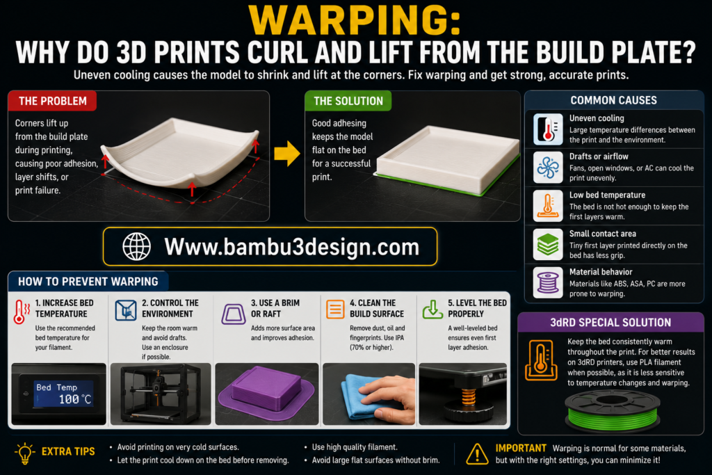 Warping: Why Do 3D Prints Curl and Lift from the Build Plate?