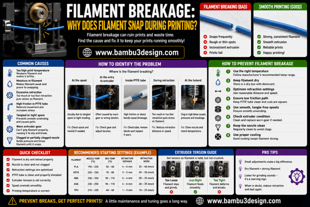 Filament Breakage: Why Does Filament Snap During Printing?