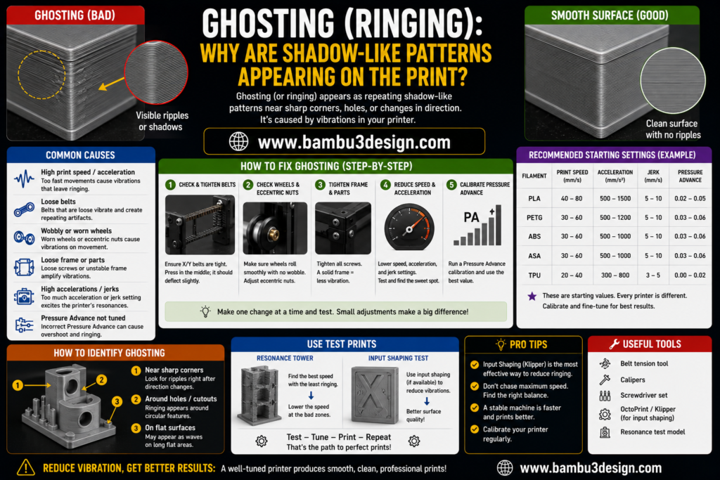 Ghosting (Ringing): Why Are Shadow-Like Patterns Appearing on the Print?