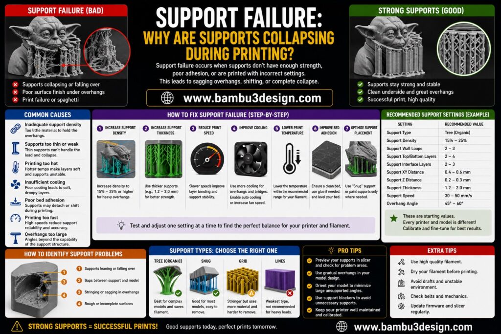 Support Failure: Why Are Supports Collapsing During Printing?