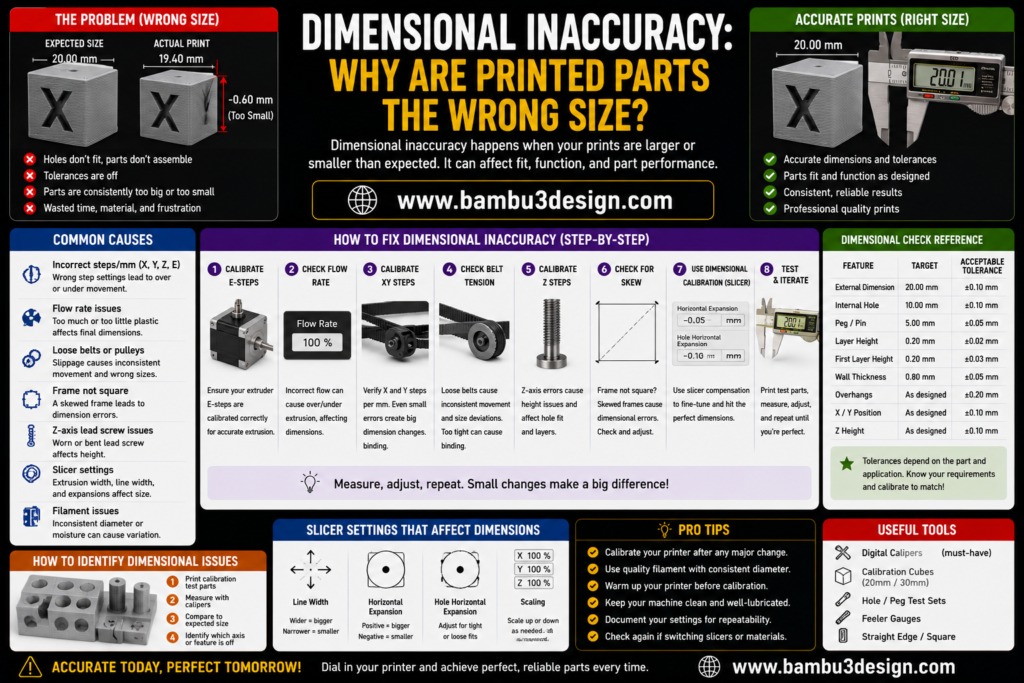 Dimensional Inaccuracy: Why Are Printed Parts the Wrong Size?