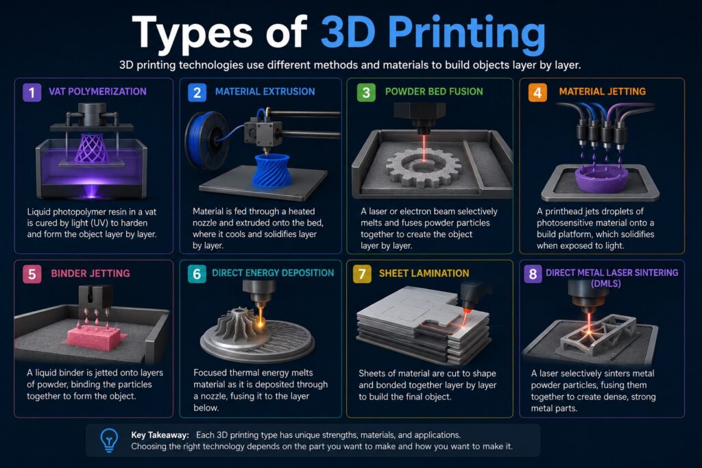 Types of 3D printing