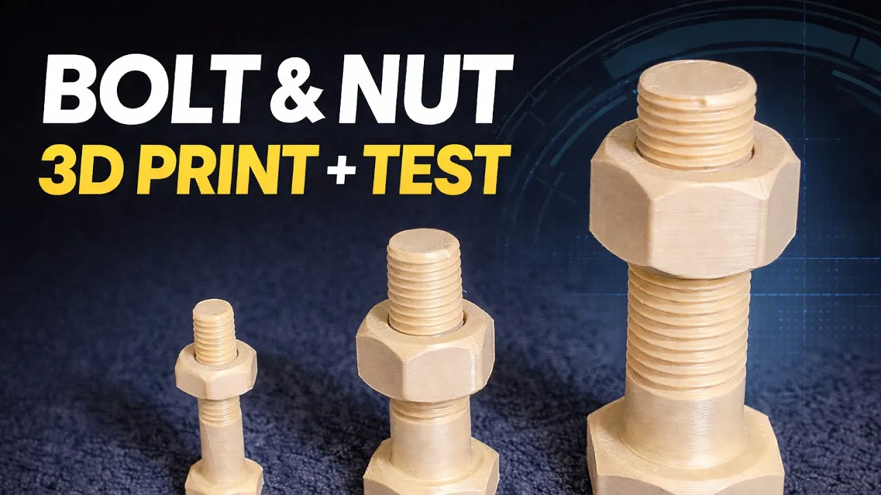 Professional Bolt & Nut Design | 3D Print & Test