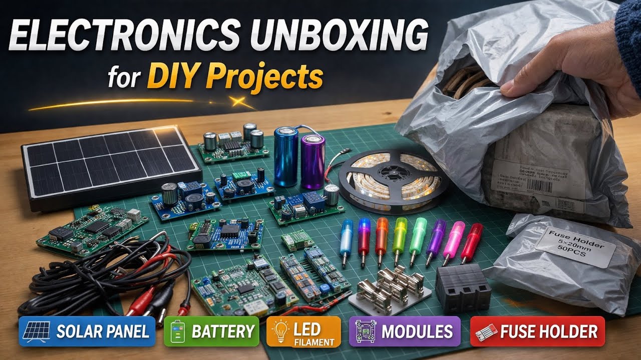 Electronics Unboxing for DIY Projects | Solar, LED, Power Modules & Tools
