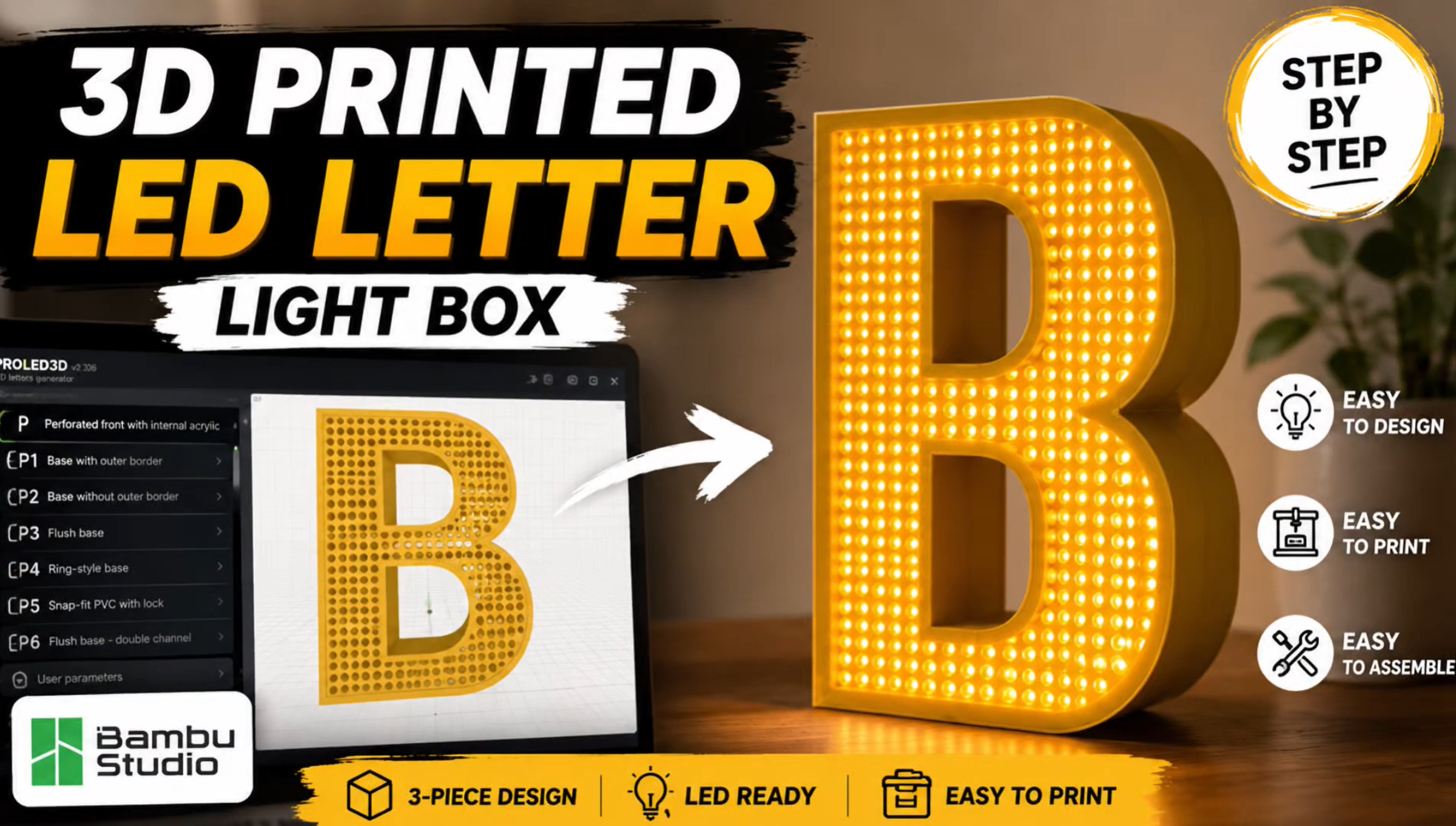 3D Printed LED Letter Light Box (Step by Step)