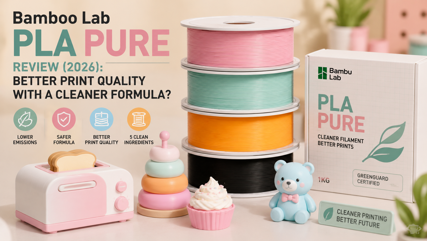 Bambu Lab PLA Pure Review (2026) Better Print Quality with a Cleaner Formula