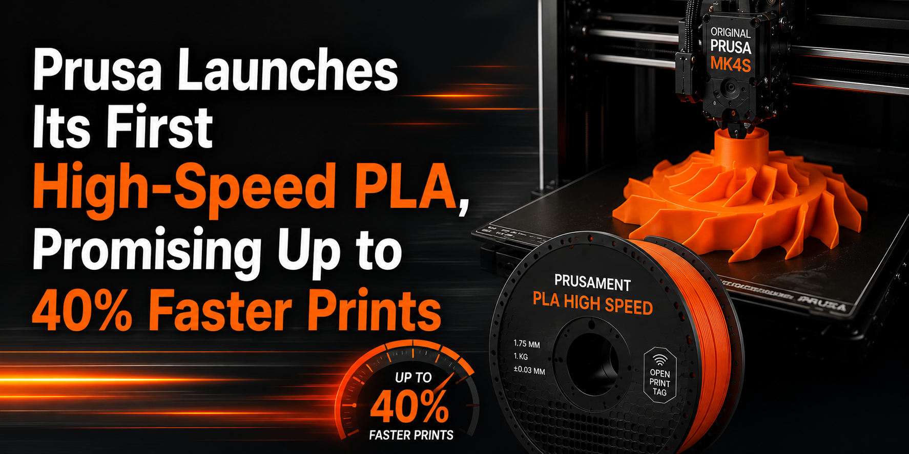 Prusa Launches Its First High-Speed PLA, Promising Up to 40% Faster Prints