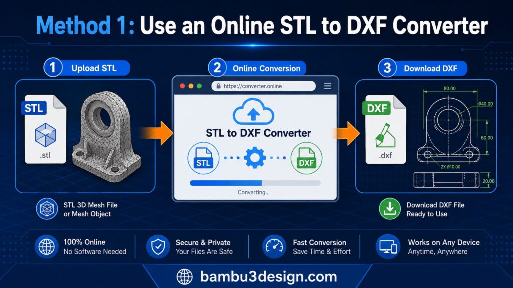 Use an Online STL to DXF Converter