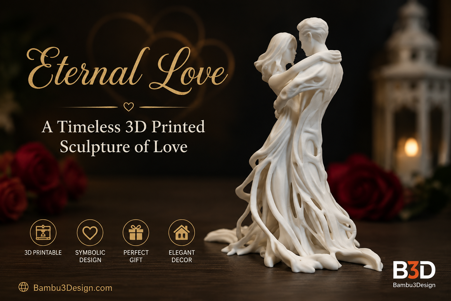 Eternal Love – A Timeless 3D Printed Sculpture of Love