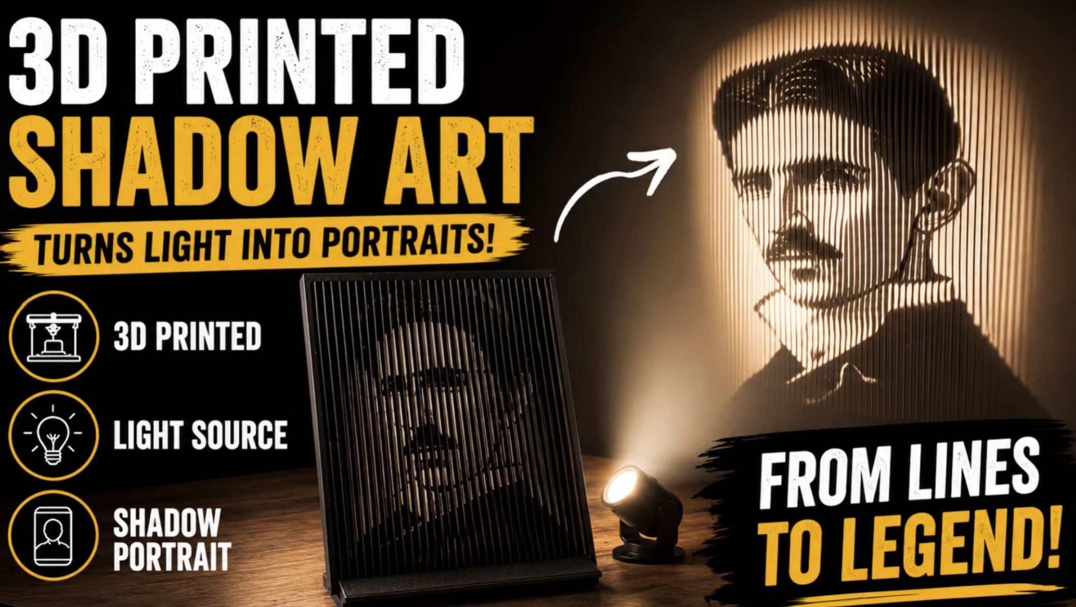 3D Printed Shadow Art Tutorial – Create a Shadow Portrait from a Photo