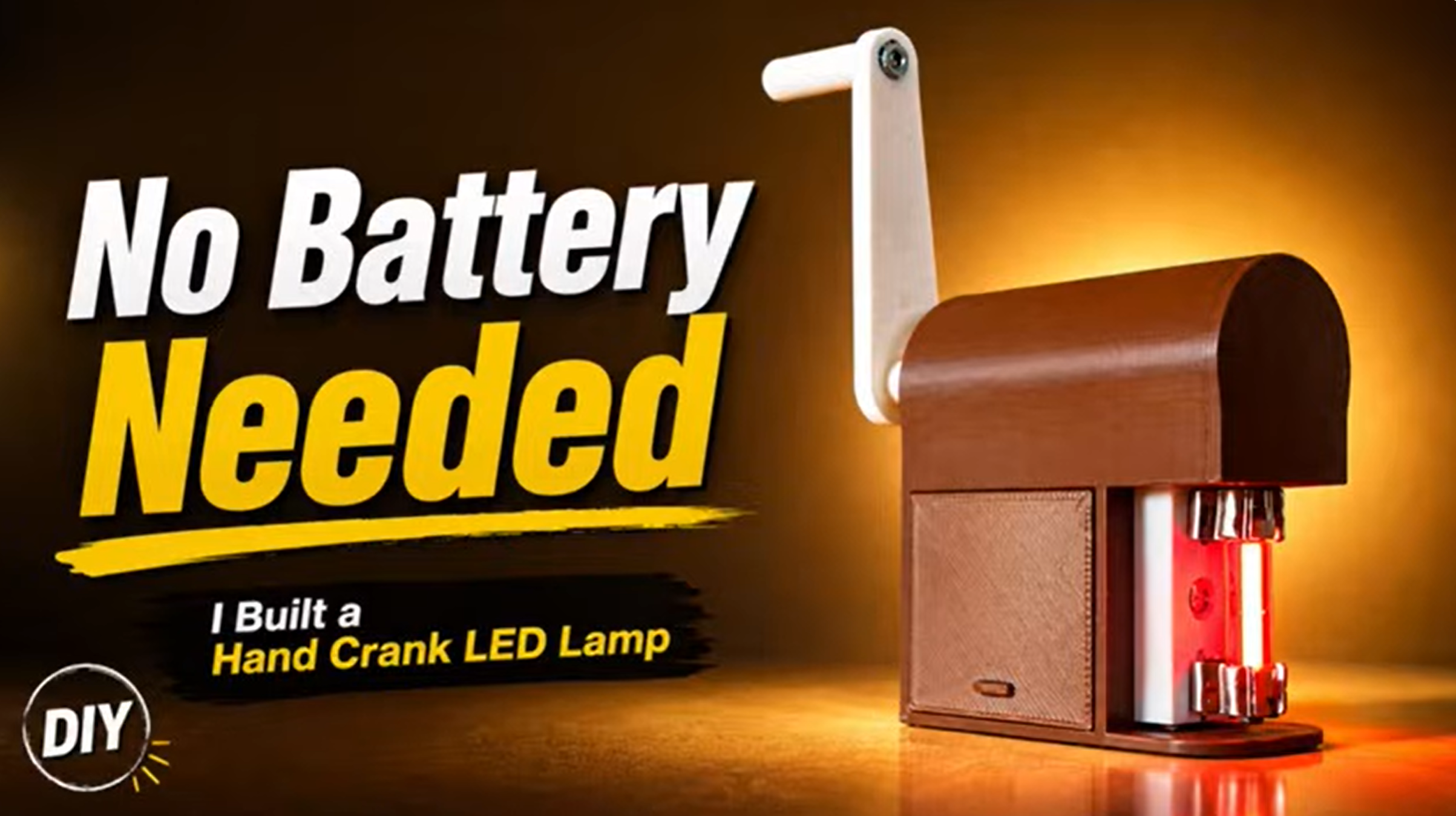 DIY Hand Crank LED Lamp – No Battery Needed!