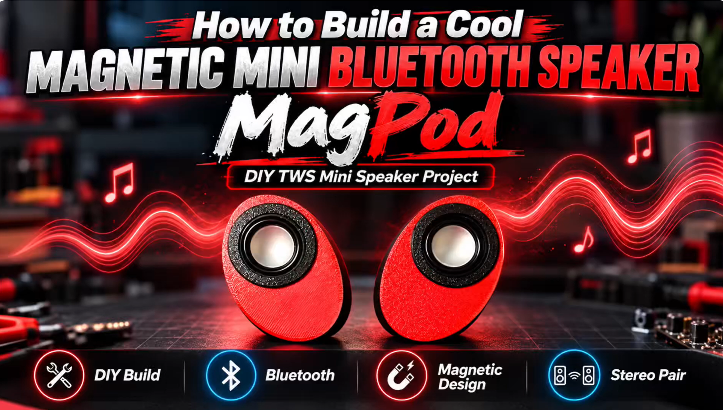 How to Build a MagPod Mini Magnetic Bluetooth Speaker β DIY 3D Printing Project