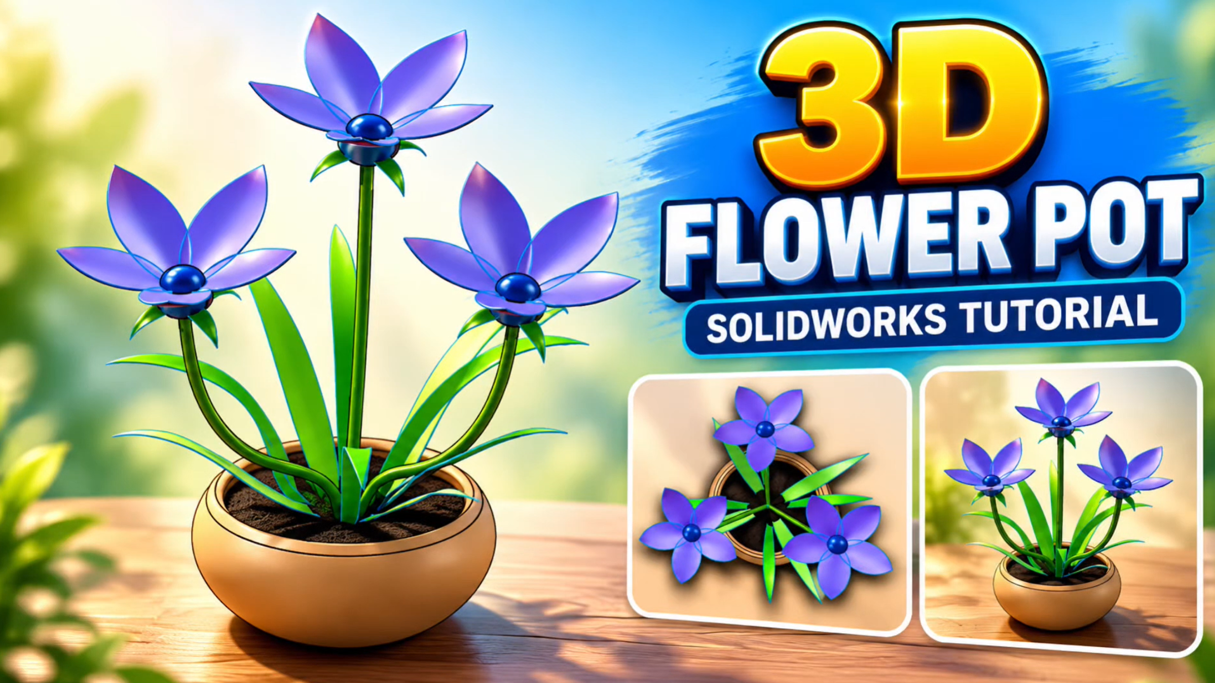 How to Design a 3D Flower & Plant Pot in SOLIDWORKS